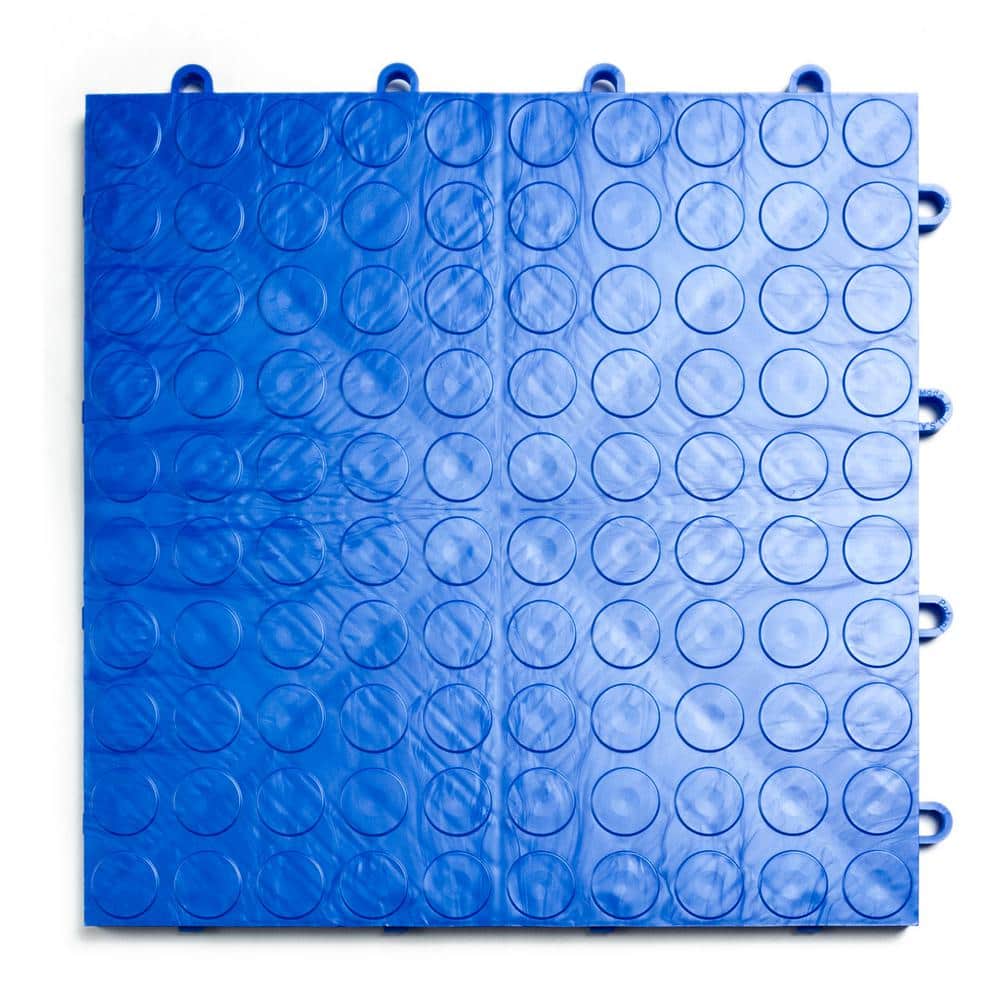12 in. x 12 in. Coin Royal Blue Modular Tile Garage Flooring (24-Pack) - Hercitys