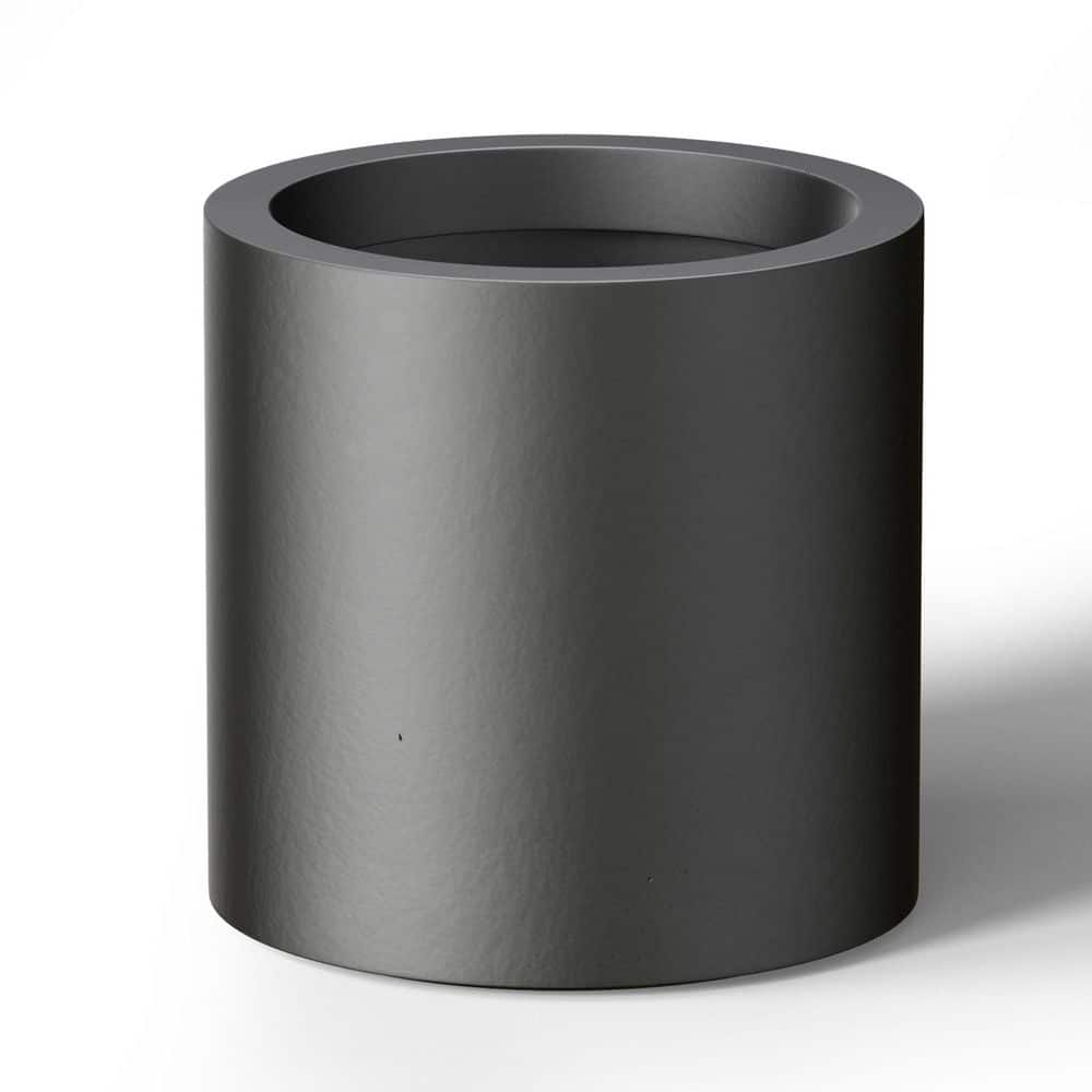 16 in. Large Charcoal Black (Enhanced Interior) Concrete Round Planter / Pot with Drainage Holes - Hercitys