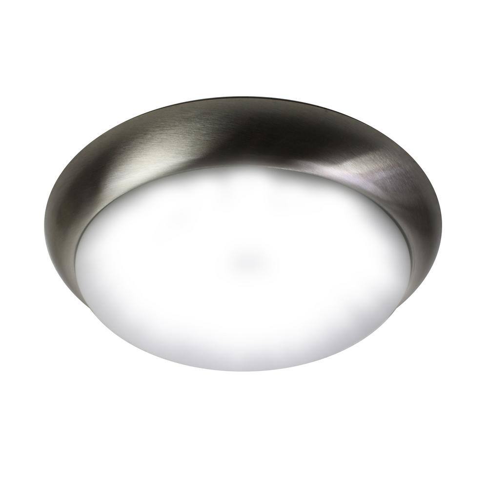 13 in. Brushed Nickel Integrated LED Flush Mount (2-Pack) - Hercitys
