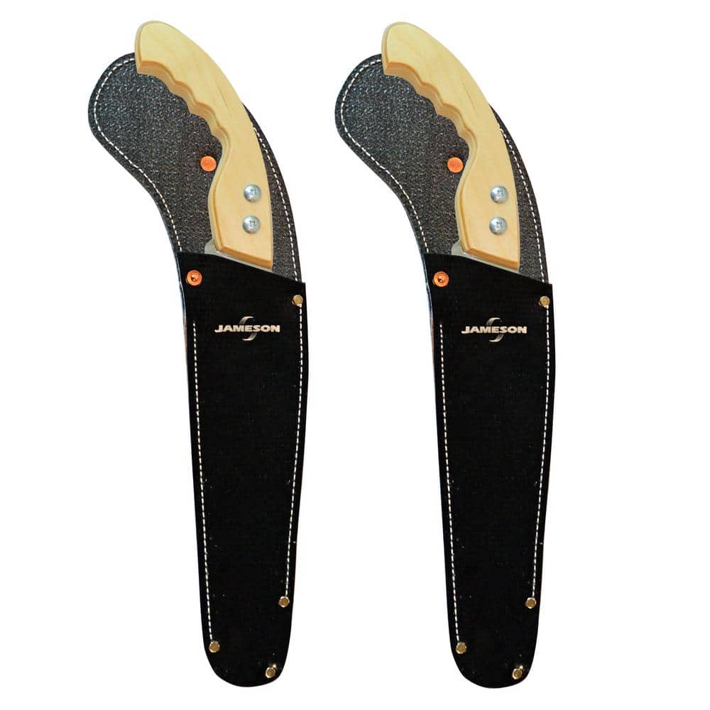 11 in. Straight Blade Hand Pruning Saw with Belting Scabbard Wood Handle (2-Pack) - Hercitys