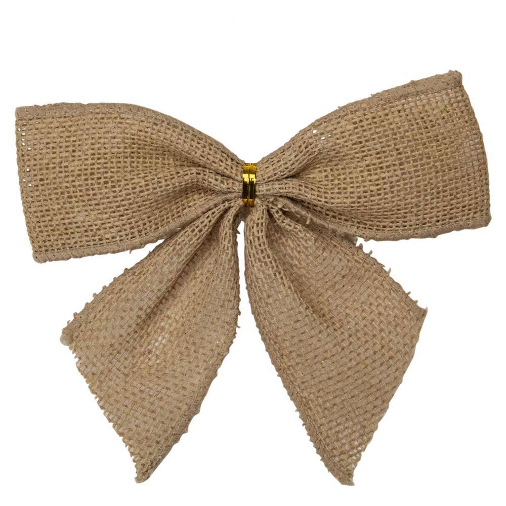5.5 in. Buffalo Plaid and Burlap 2 Loop Christmas Bow Decorations (6-Pack) - Hercitys