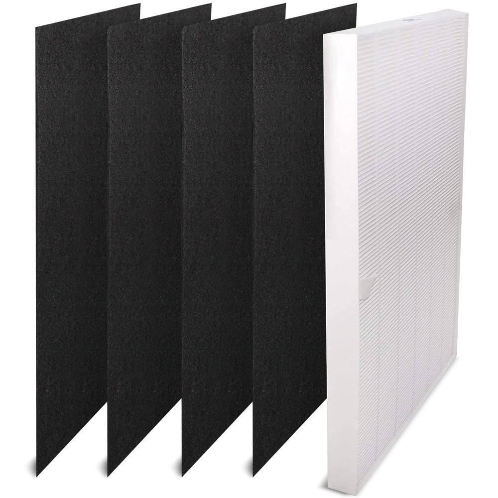 1-True HEPA Air Cleaner Replacement Filter plus 4-Carbon Filters Complete Set Compatible with Winix 115115 - Hercitys