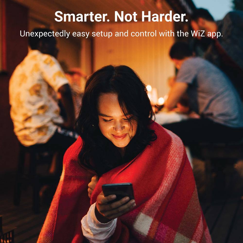 180-Watt equivalent 2400 Lumen 180° ESF WiZ Motion Flood Black Integrated LED Flood Light - Hercitys