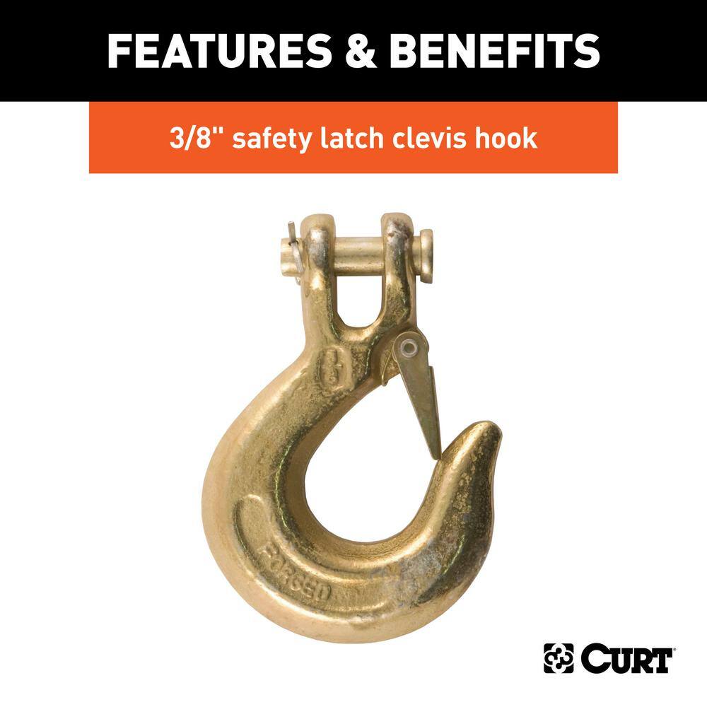 35″ Safety Chain with 1 Clevis Hook (16,200 lbs., Yellow Zinc) - Hercitys