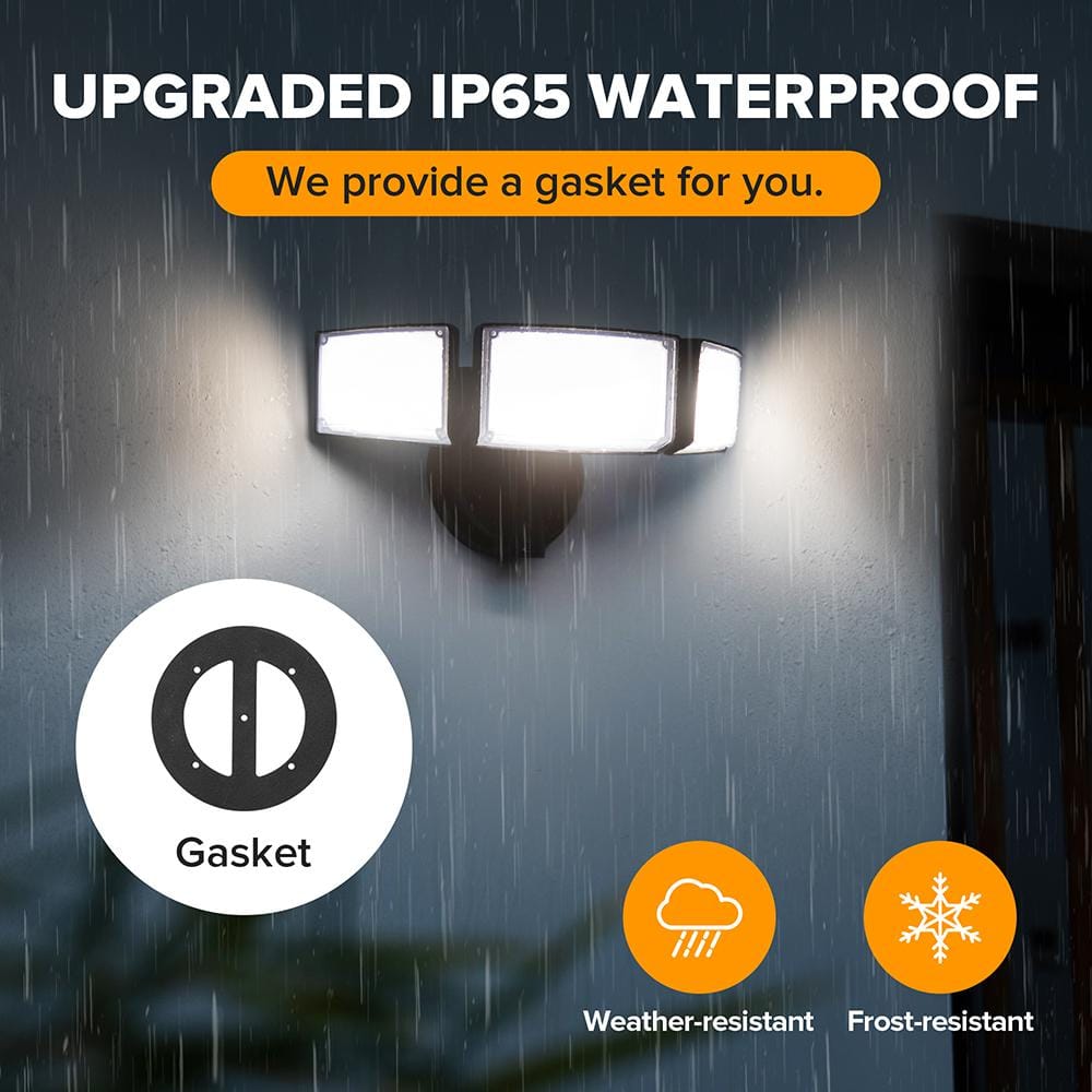 287 Watt Equivalent 5200 Lumen 180 Degree Black Switch Controlled Integrated LED Flood Light - Hercitys