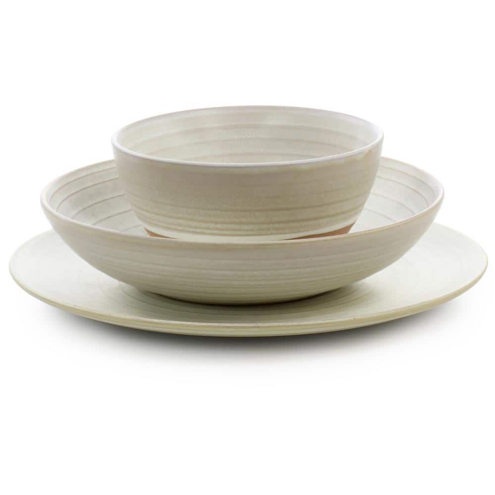 (12 Piece) Dreamweaver Round Earthenware Dinnerware Set in Matte White - Hercitys
