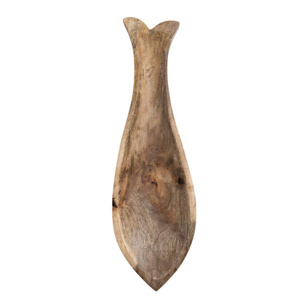 15.5 in. Natural Brown Wood Fish Shaped Platters - Hercitys