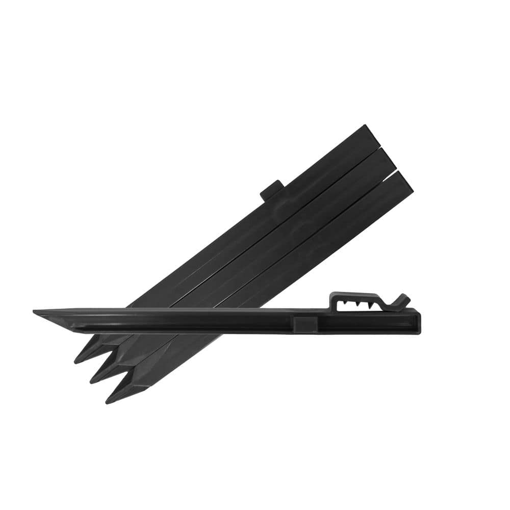 16 ft. x 3.3 in. x .30 in. Benda Board Flex Plastic Black Edging Pack (4-Stakes Included) - Hercitys