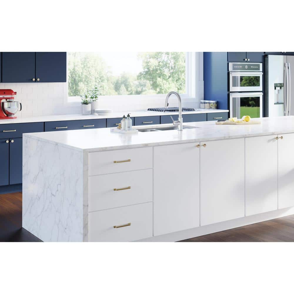 10-Pack Art Deco Streamline Round 1-3/16 in. (30 mm) Modern Champagne Bronze Cabinet Knobs - Hercitys