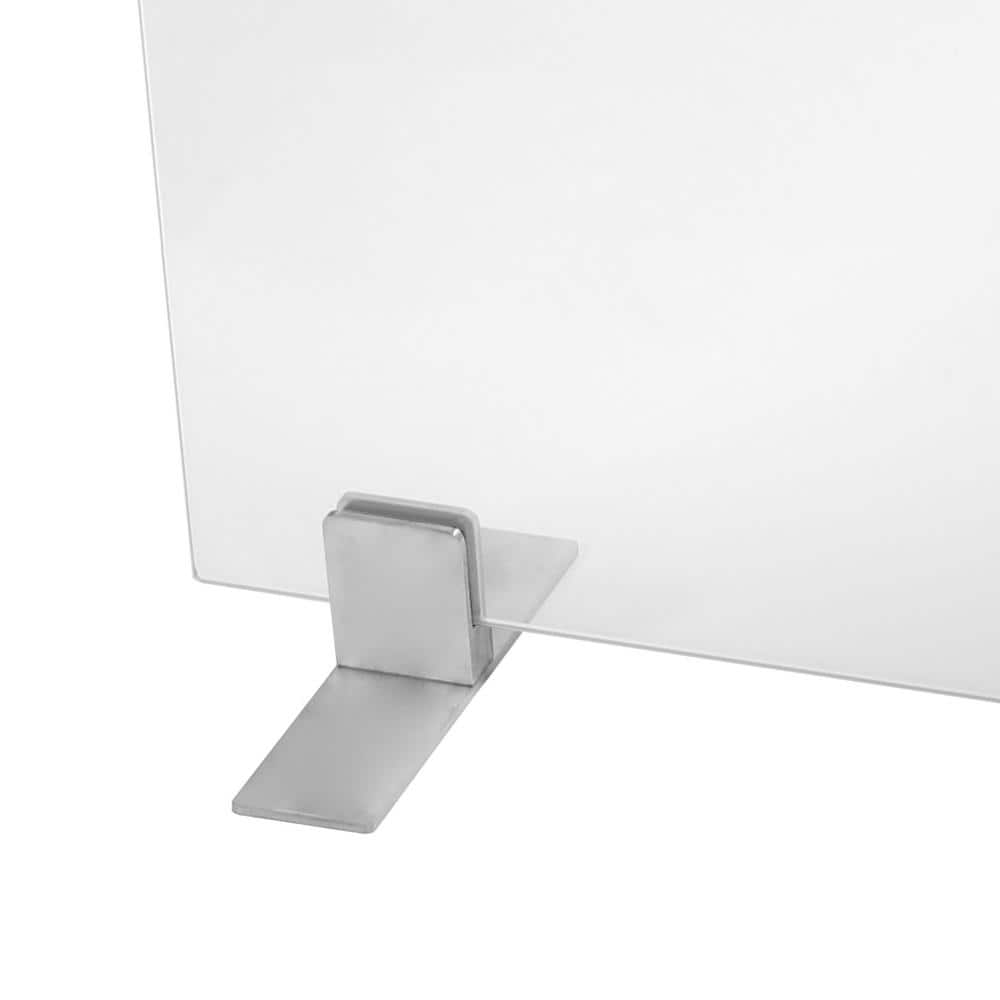46 in. x 33 in. XL Free Standing Clear Tempered Glass Single Panel Fireplace Screen Flame Guard - Hercitys