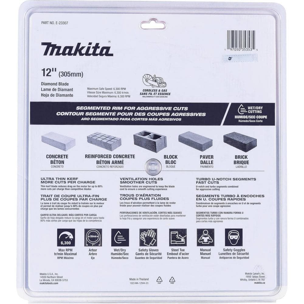 12 in. Segmented Rim, Thin Kerf Diamond Blade - Hercitys