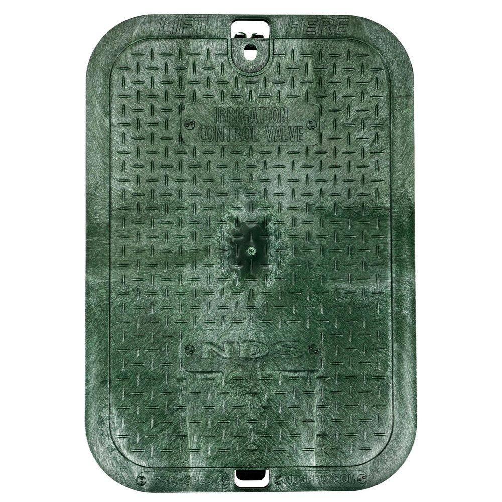 14 in. X 19 in. Rectangular Pro-Spec Series Valve Box & Cover, 12 in. Height, Green Box, Green ICV Cover - Hercitys