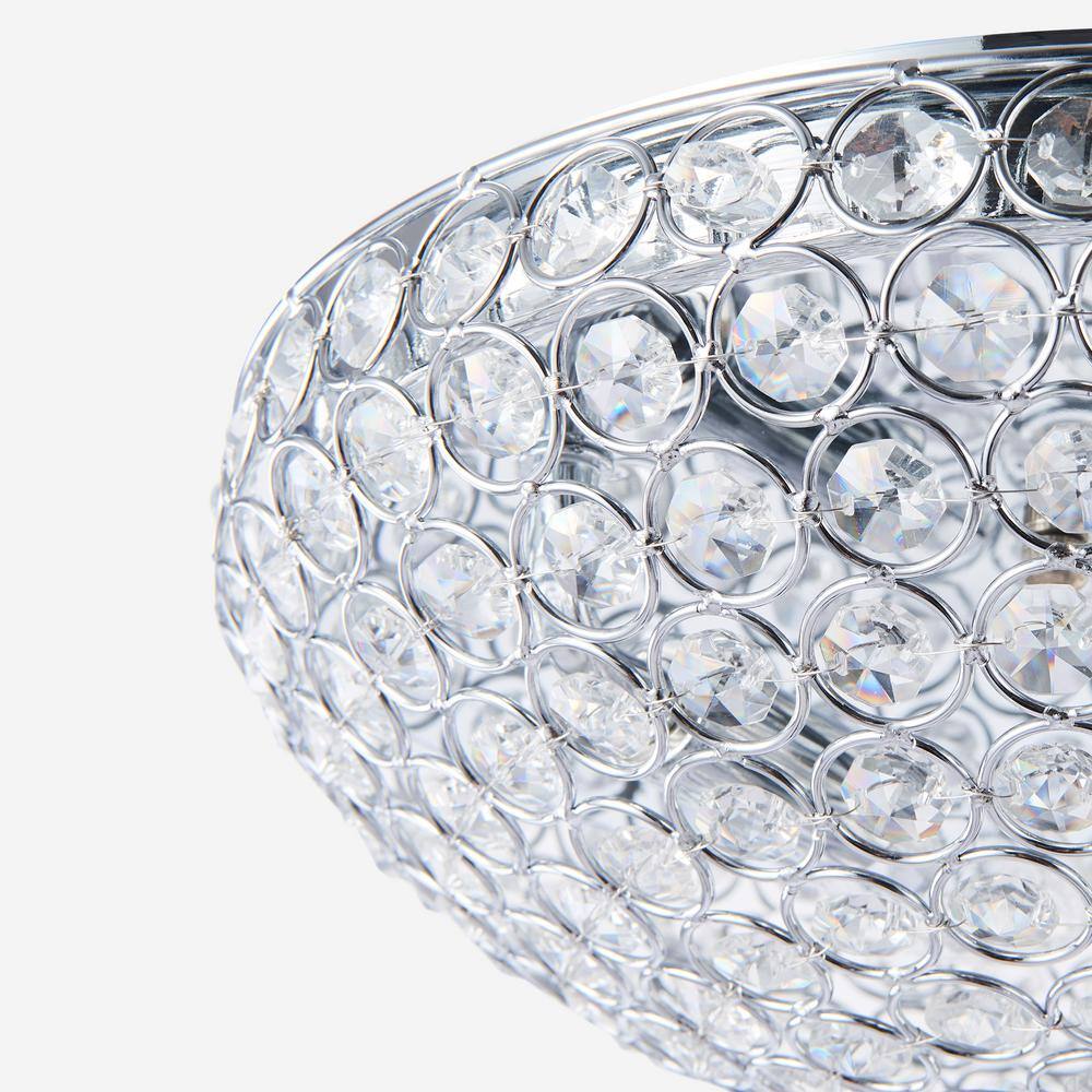 12 in. 2-Light Chrome Crystal Flush Mount - Hercitys