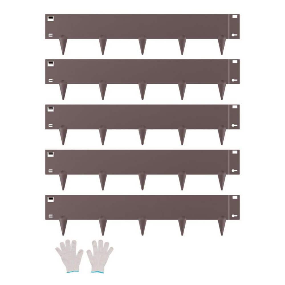 5-Pack 39 in. x 5 in. x 0.06 in. Brown Steel Landscape Edging, Rust-Resistant Lawn Edge for Garden Yard - Hercitys