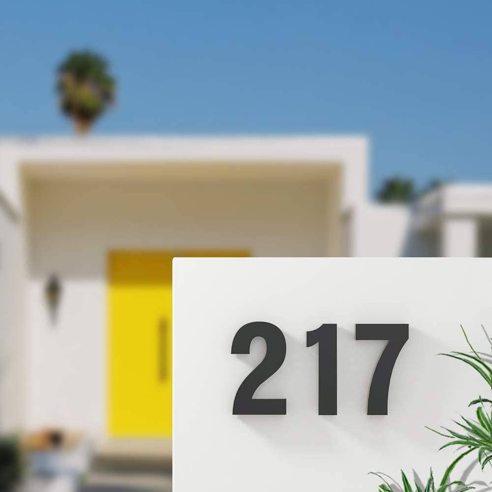 5 in. Black Stainless Steel Hand-Polished LED Backlit House Number 0 - Hercitys