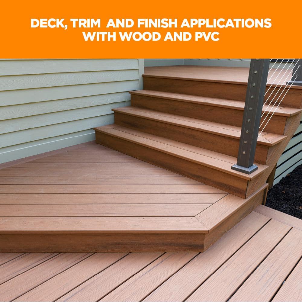 2-1/2 in. #8 316 Stainless Steel Dark Gray Premium Star Drive Trim Screws (100-Count) - Hercitys