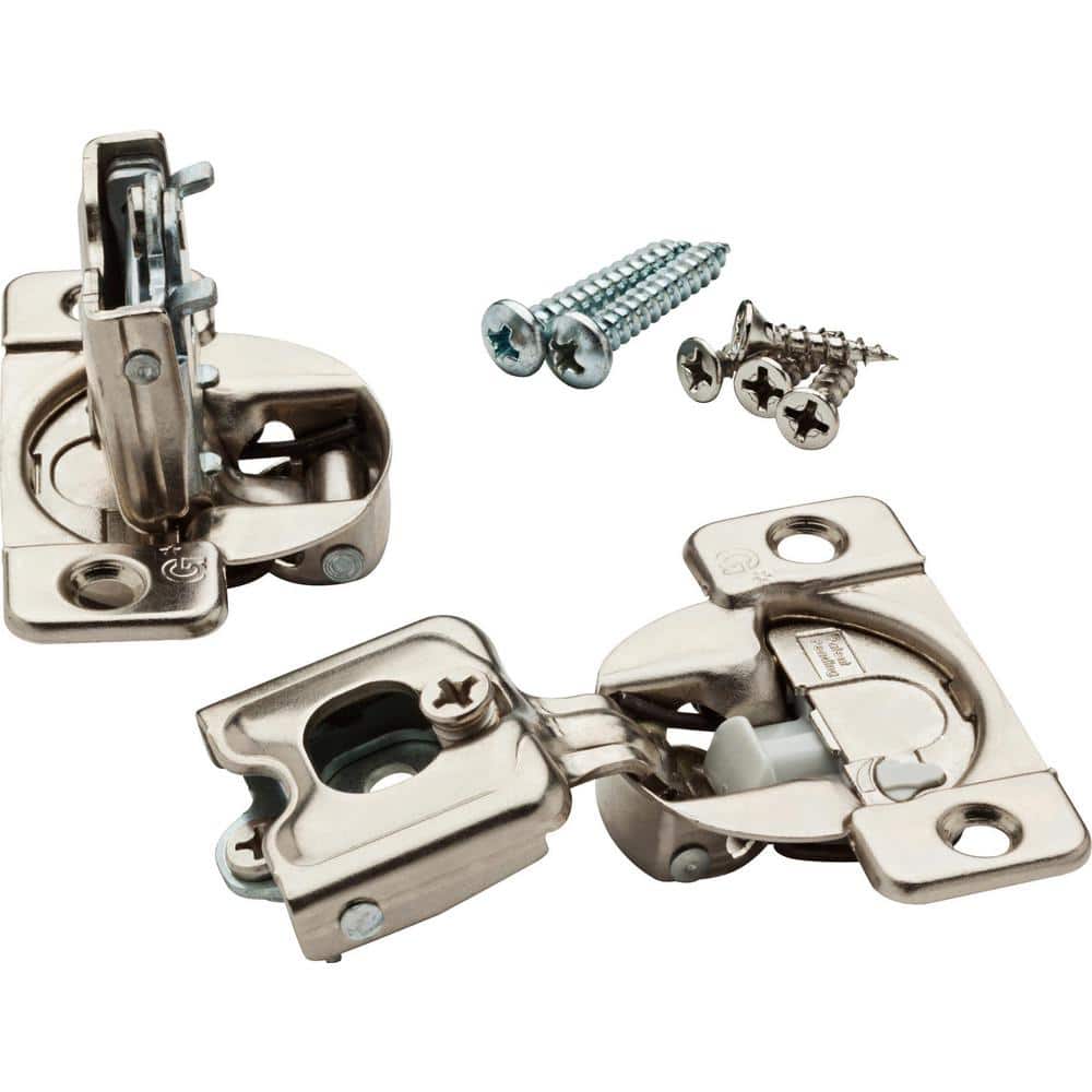5 Pair Face Frame 35 mm 3/4 in. Overlay Soft-Close Nickel Cabinet Hinge (10 Pieces) - Hercitys