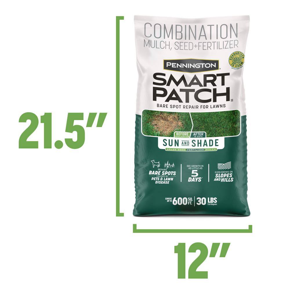 30 lbs. Smart Patch Sun and Shade West Grass Seed with Mulch, Fertilizer - Hercitys