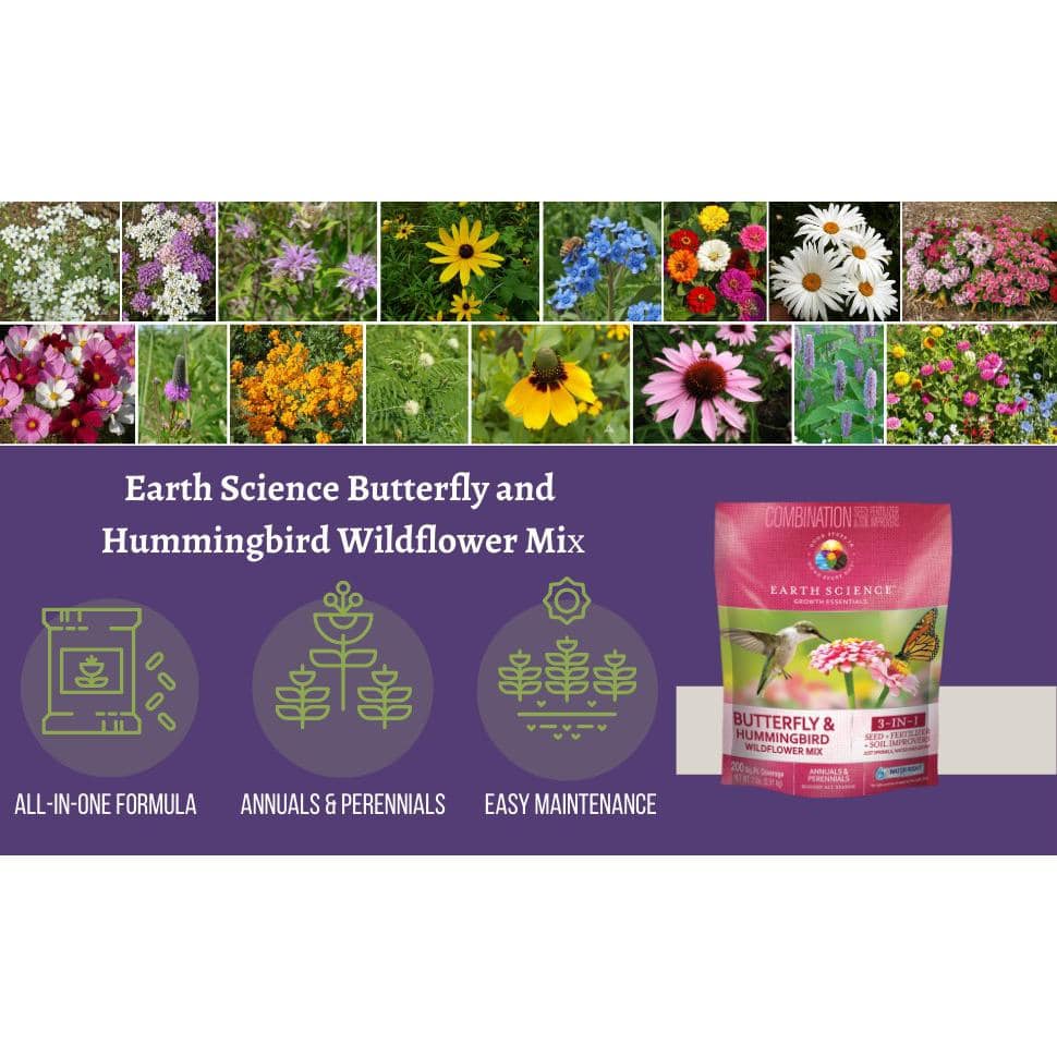 2 lbs. Butterfly and Hummingbird All-In-One Wild Flower Mix with Seed, Plant Food and Soil Conditioners - Hercitys