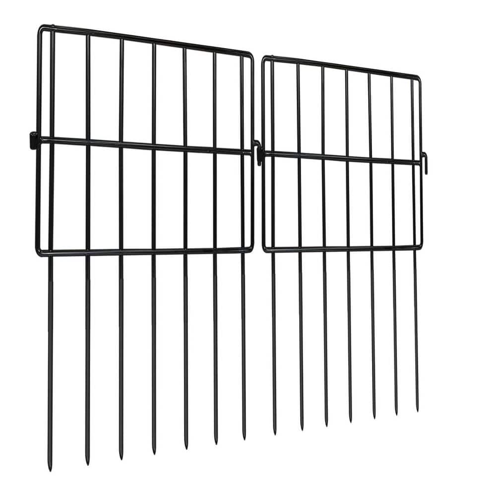 16 in. Metal Animal Barrier Garden Fence No Digging Deterrent Panels 22 Pack for Outdoor Decorative, 22 ft. Total Length - Hercitys