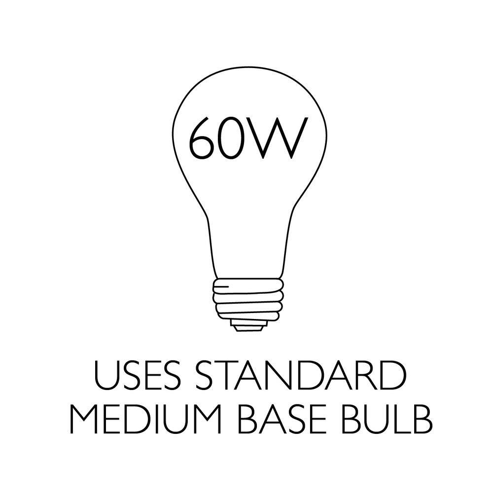 1-Light Oil Rubbed Bronze Ceiling Light with Opal Glass and Pull Chain - Hercitys