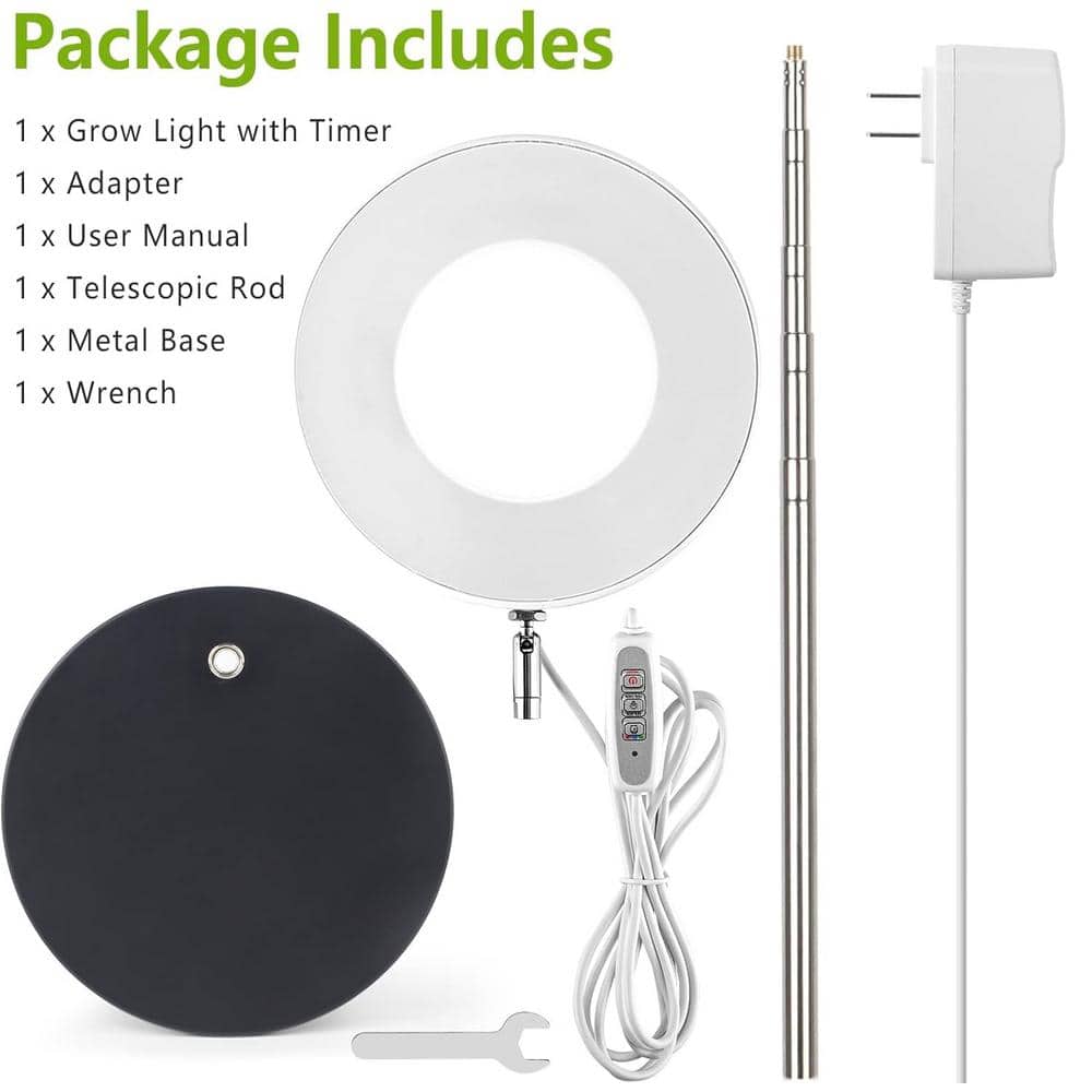 100-Watt Specialty Code Grow LED Light Bulb White Full Spectrum Desk Growth Lamp w/ Automatic Timer 4H/8H/12H, 72-Pack - Hercitys