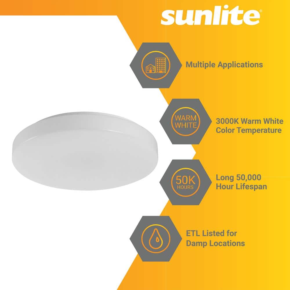 14 in. 16-Watt Shaded White Integrated LED Flush Mount with Acrylic Frosted Shade - Hercitys