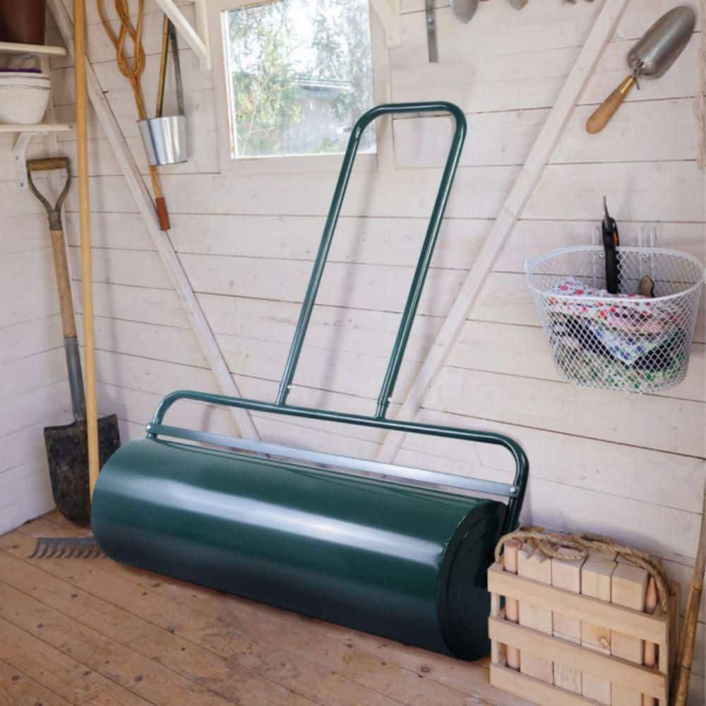 36 in. x 12 in. Tow Lawn Roller Water Filled Metal Push Roller - Hercitys