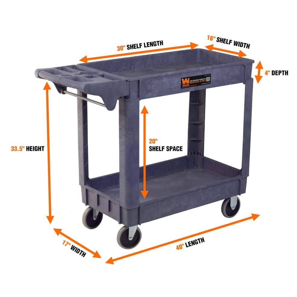 500-Pound Capacity 40 by 17 in. Service Utility Cart - Hercitys