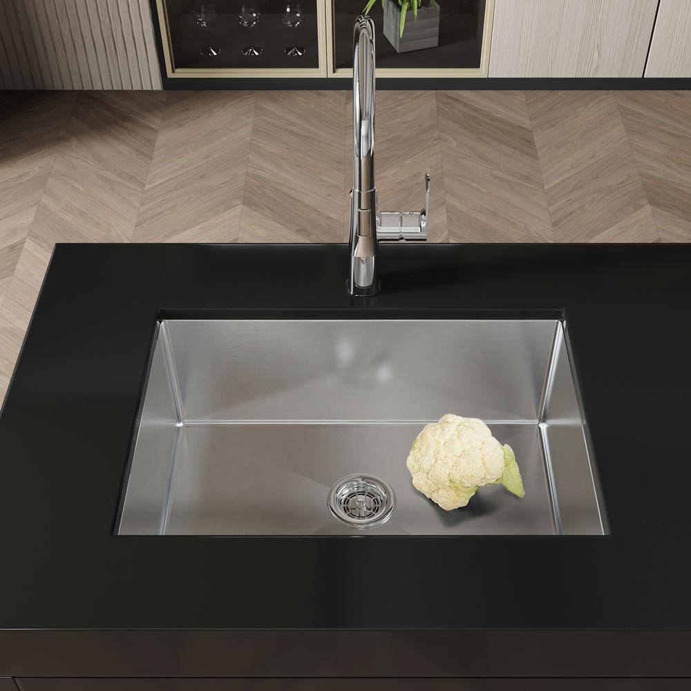 27 in. Multifunctional Undermount Single Bowl Nano Gray Stainless Steel Kitchen Sink (Sink Only) - Hercitys