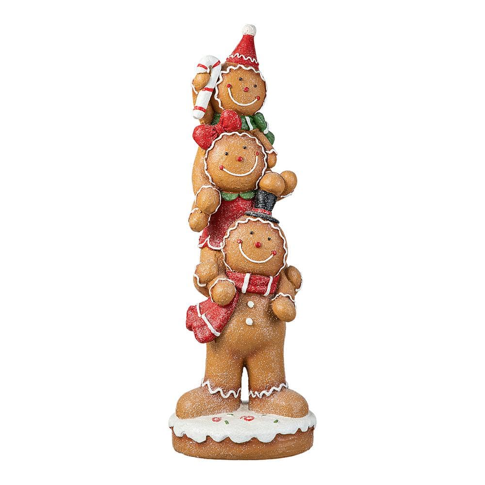 29.25 in. H Christmas MGO Stacked Gingerbread Man Porch Decor - Hercitys