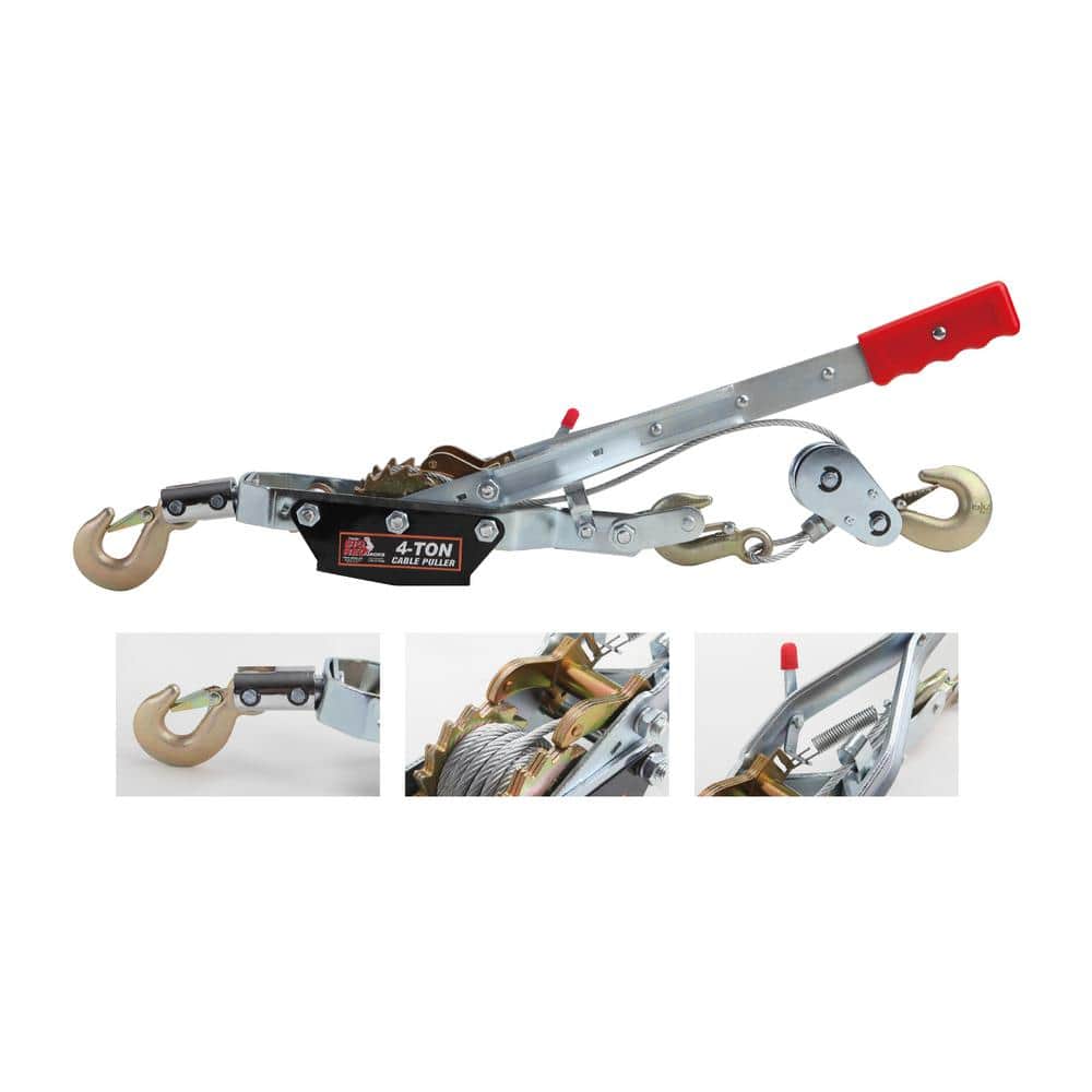 4 Ton Come Along Cable Puller with 3 Hooks - Hercitys