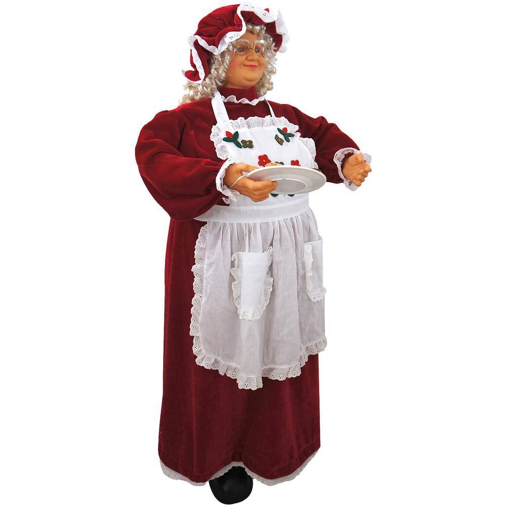 36 in. Christmas Baking Mrs. Claus with Apron, Christmas Cookies, Music and Motion - Hercitys
