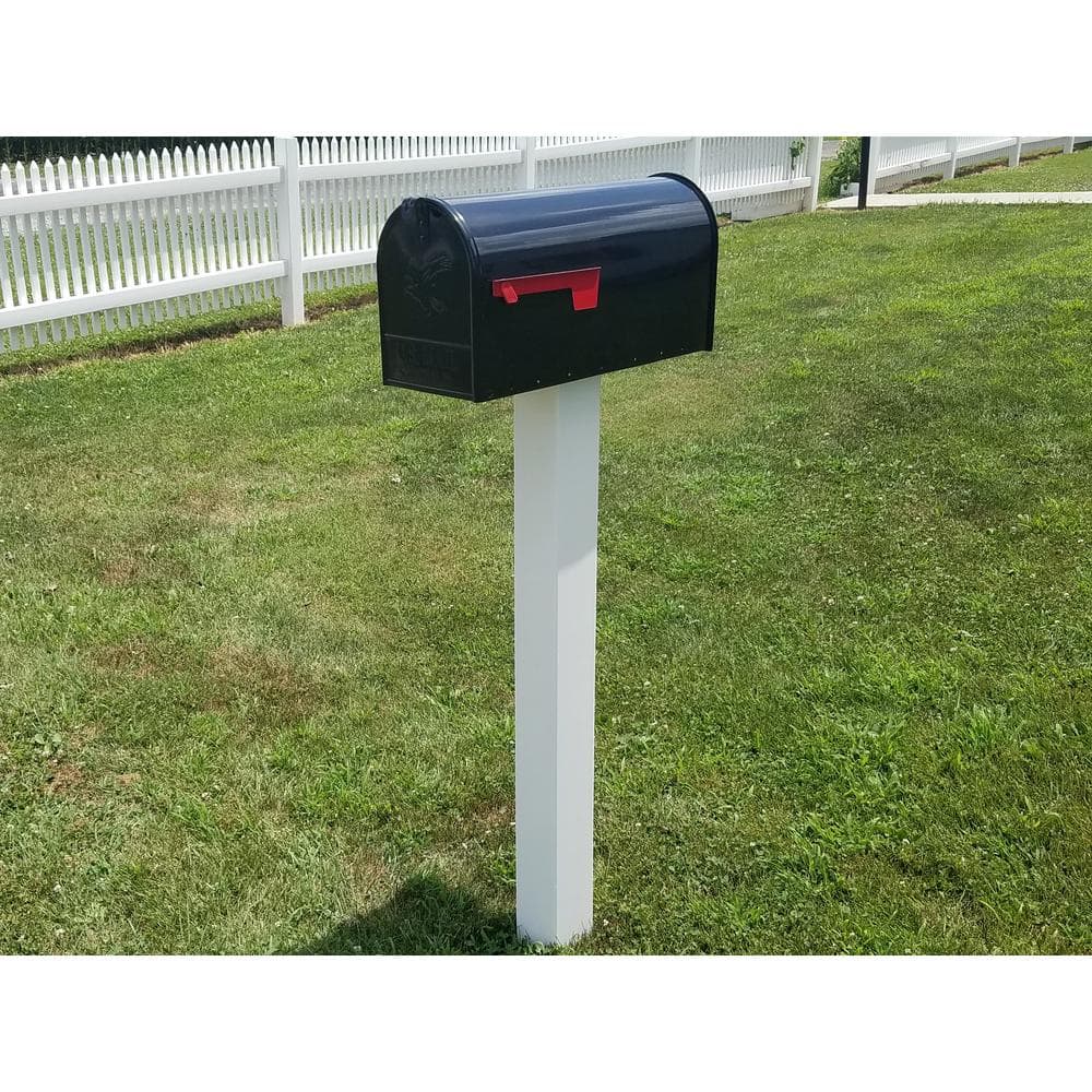 42 in. x 4 in. Vinyl Mailbox Post Sleeve, White - Hercitys