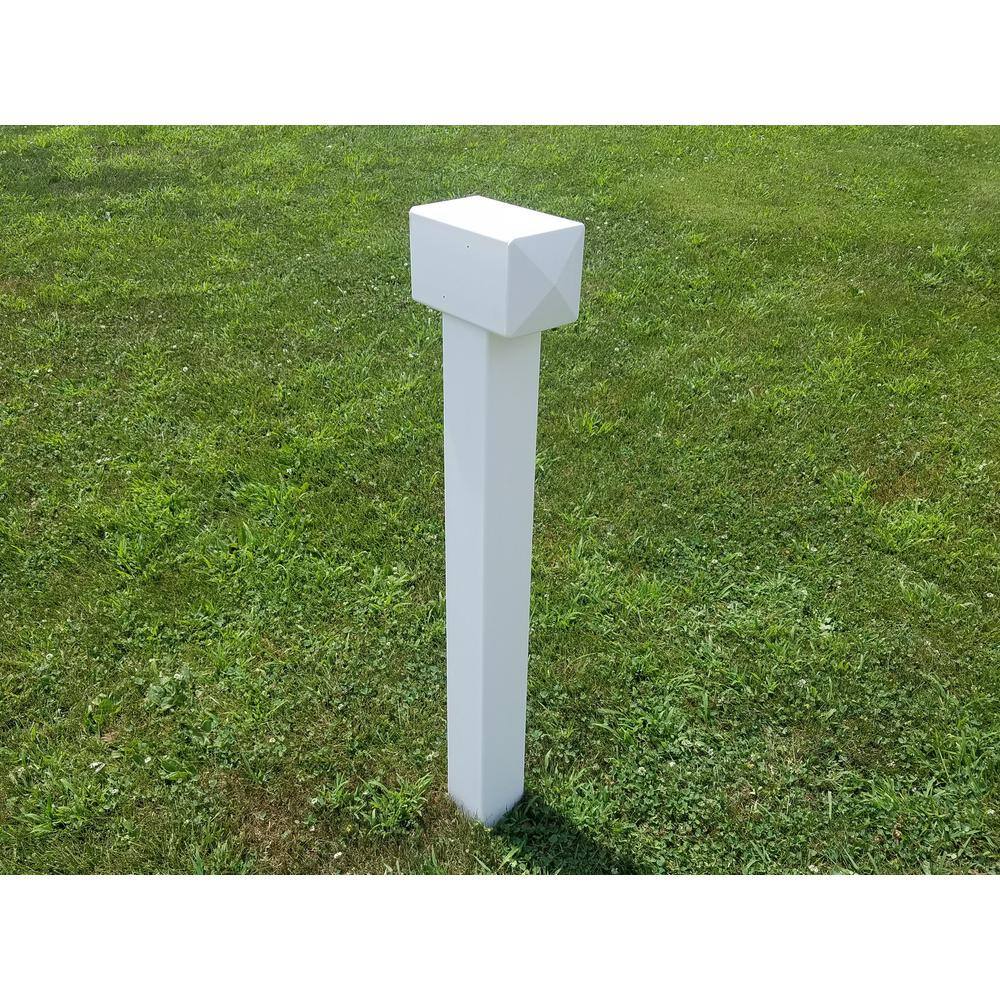 42 in. x 8 in. White Vinyl Mailbox Post Sleeve - Hercitys
