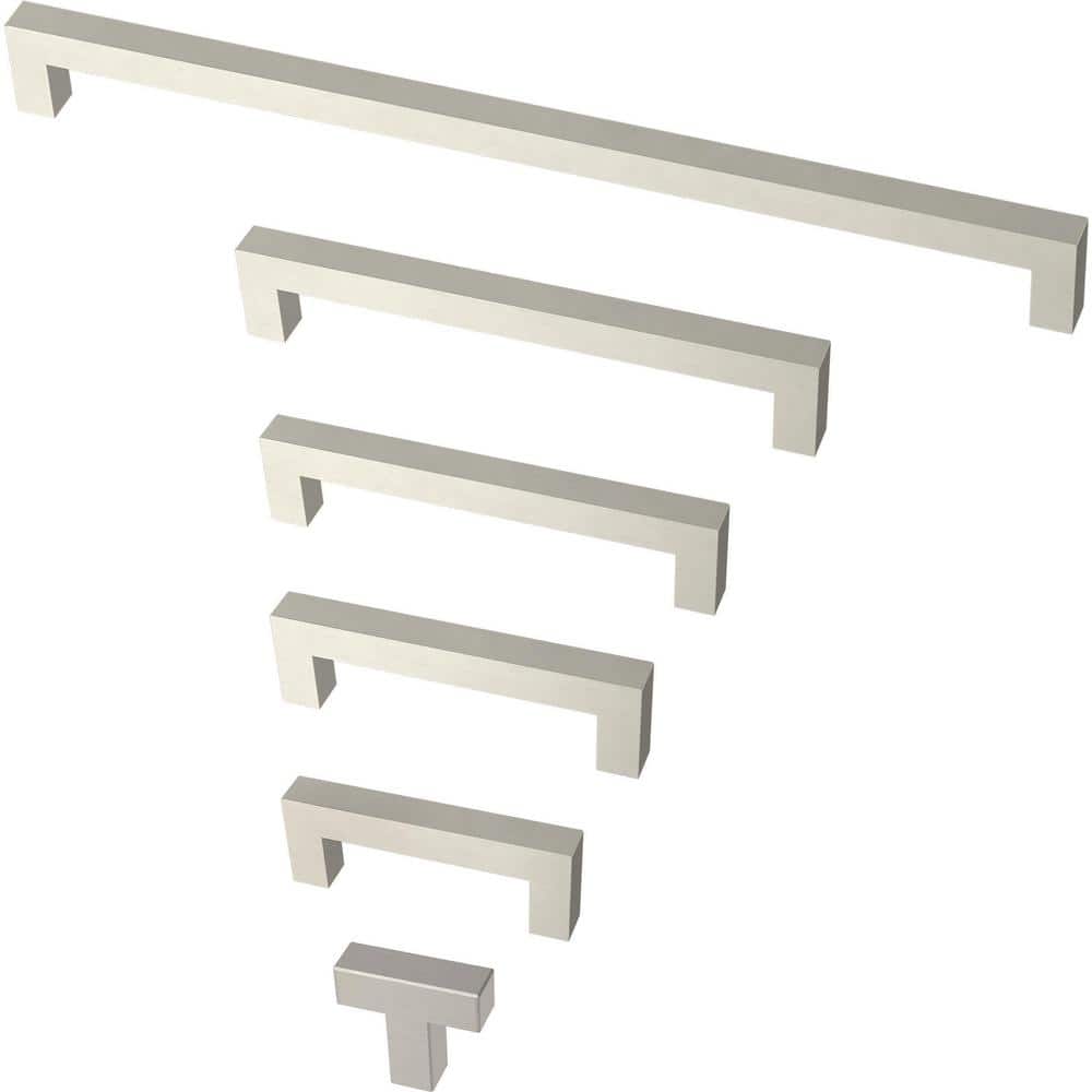 30-Pack Simple Modern Square 6-5/16 in. (160 mm) Modern Cabinet Drawer Pulls in Stainless Steel - Hercitys