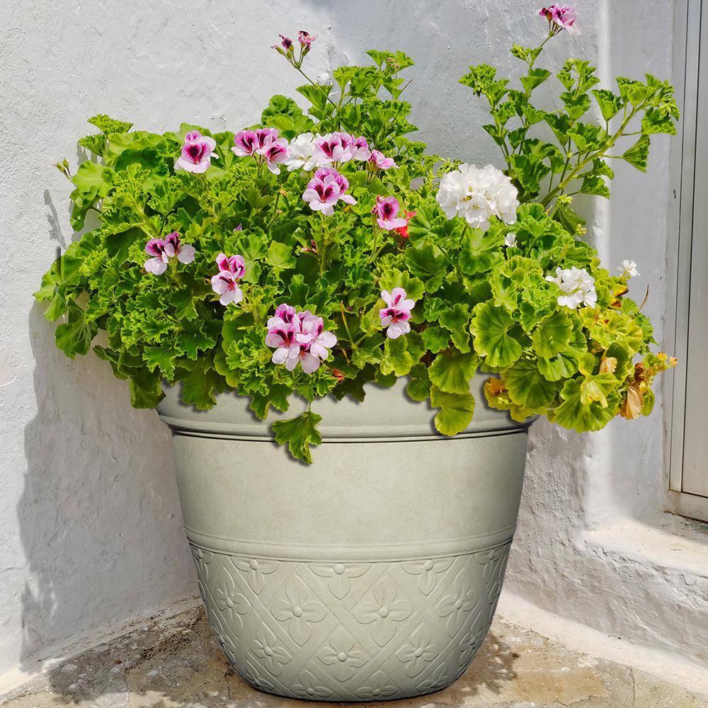 12.5 in. Clover River Stone Resin Planter - Hercitys