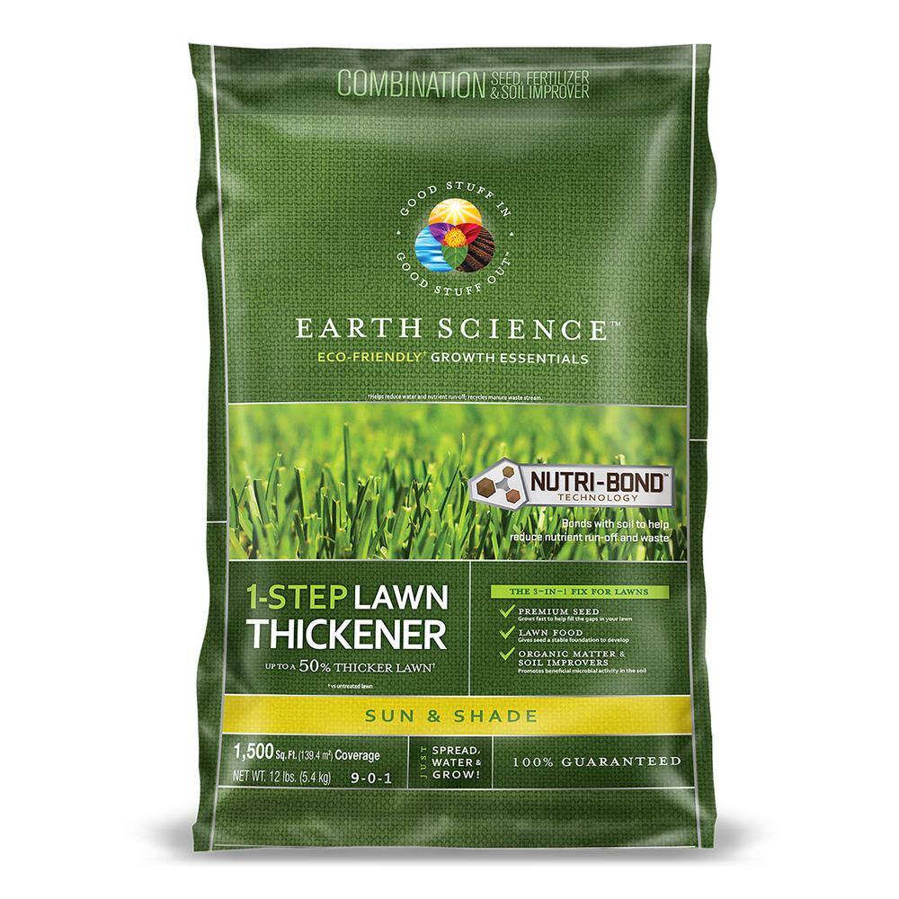 12 lbs. 1-Step Lawn Thickener All-In-One Grass Seed and Fertilizer Sun and Shade Overseeding Mix - Hercitys