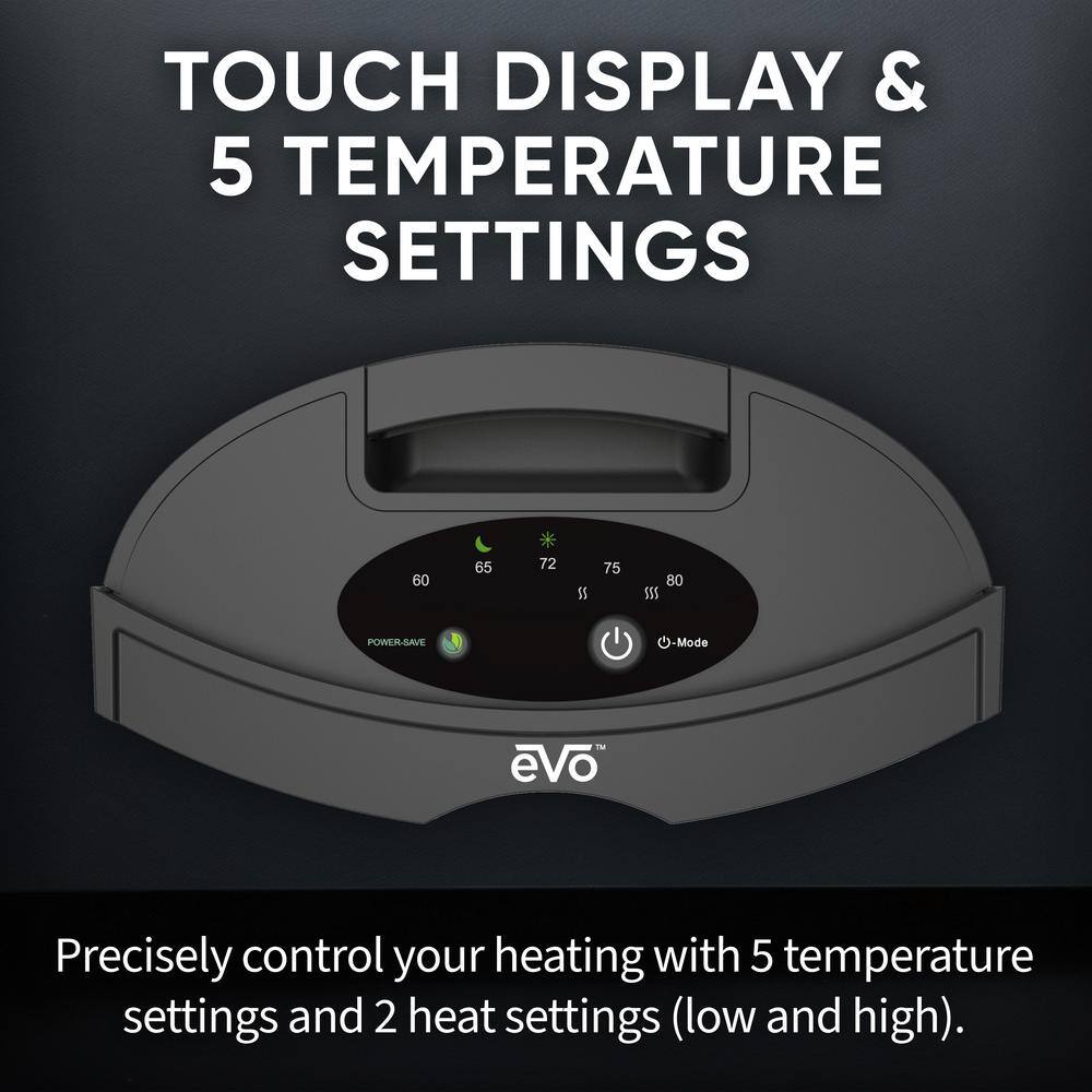 1500W 10 in. Twin Ceramic Electric Fan Heater with 5 Heat Settings, Cutoff Switch and Auto Overheat Shut-Off in Black - Hercitys