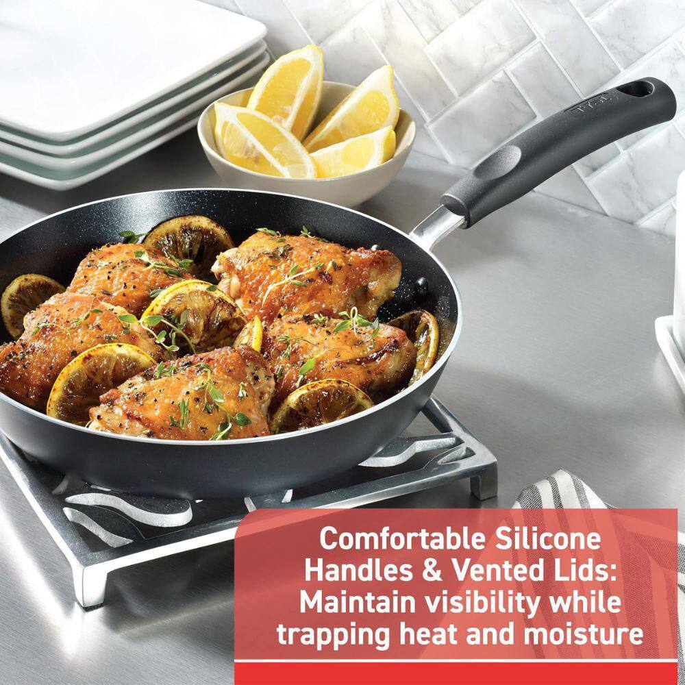 2 Piece: 8 and 10.5 Inch Aluminum Non-Stick Fry Pan Set, Nonstick Frying Pans, Skillets, Dishwasher Safe, Black - Hercitys