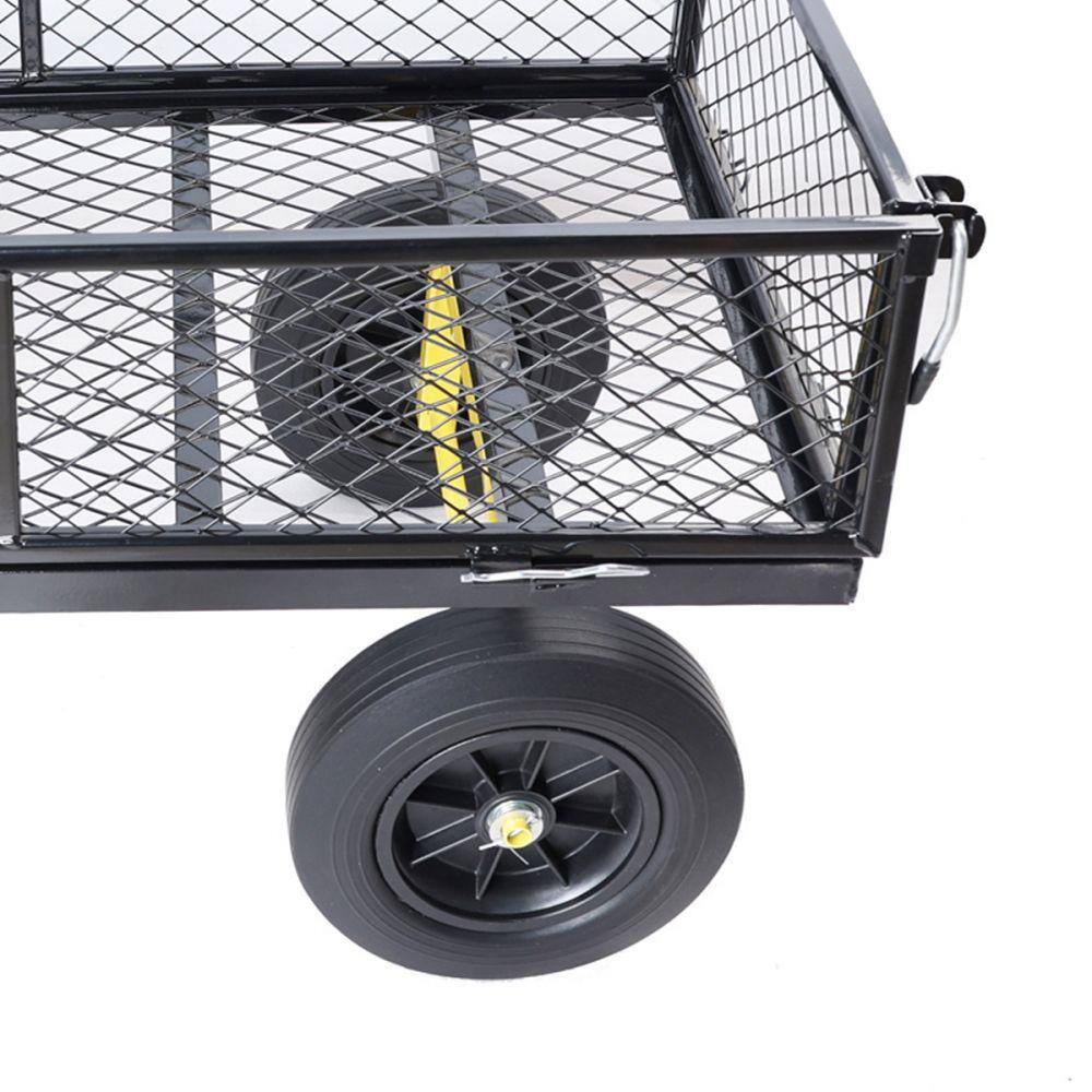 3.5 cu.ft. 37 in. Metal Tools cart Wagon Cart Garden Cart with Solid wheels - Hercitys