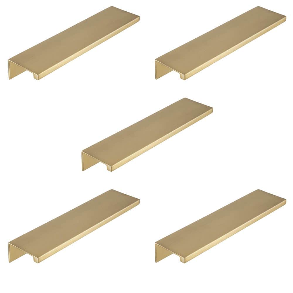 5-Pack Ethan 4 in. (102 mm) Center-to-Center Satin Brass Edge Drawer Pull - Hercitys