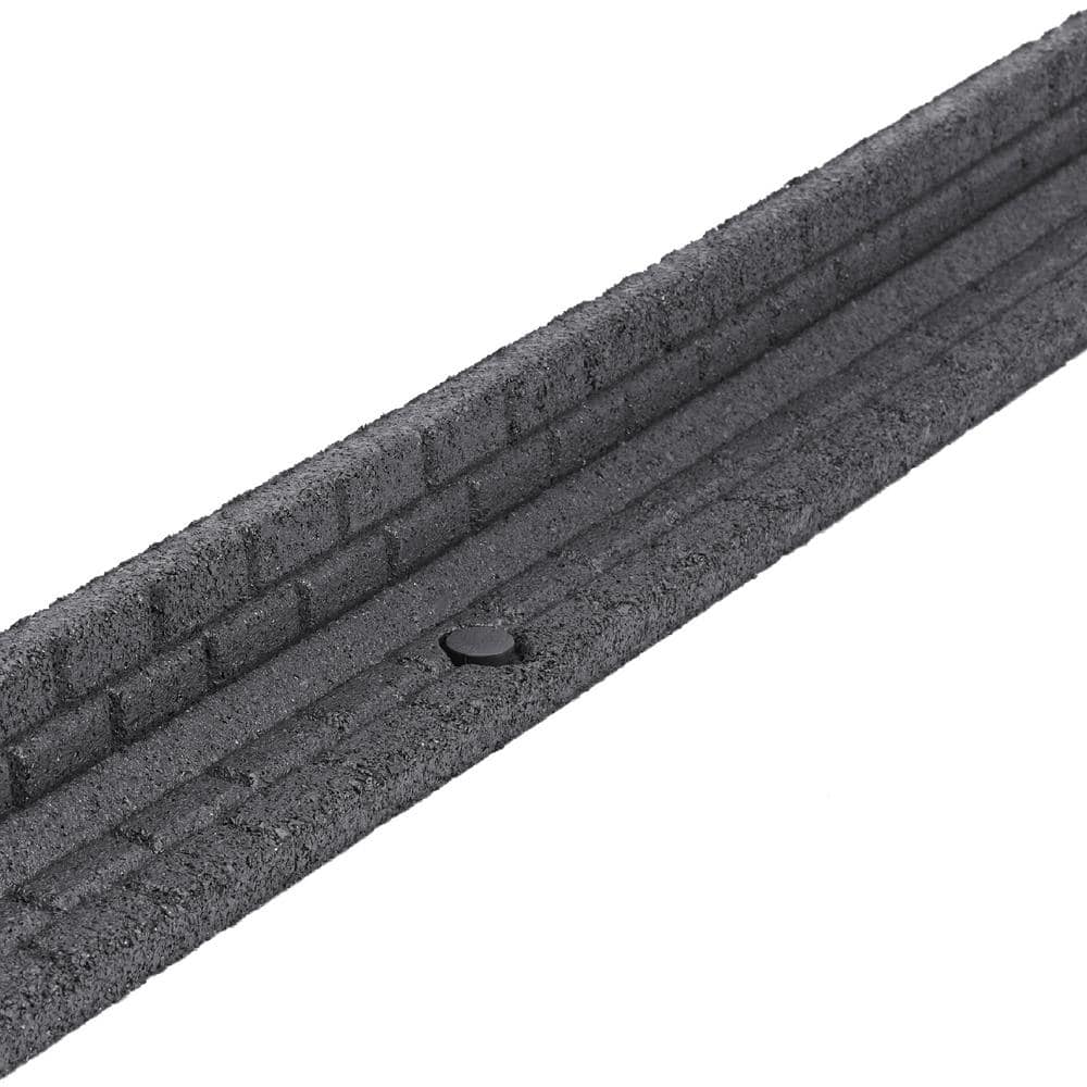 48 in. x 3 in. x 3 in. Gray Brickface Rubber Landscape Edging (6-Pack) - Hercitys