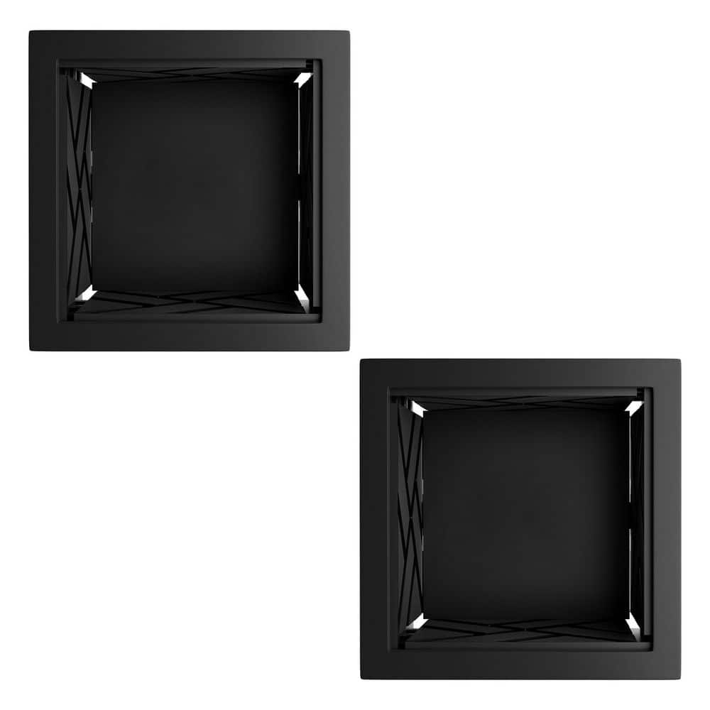 14.75 in. x 14.75 in. Lattice Design Black Plastic Planter Box (2-Pack) - Hercitys