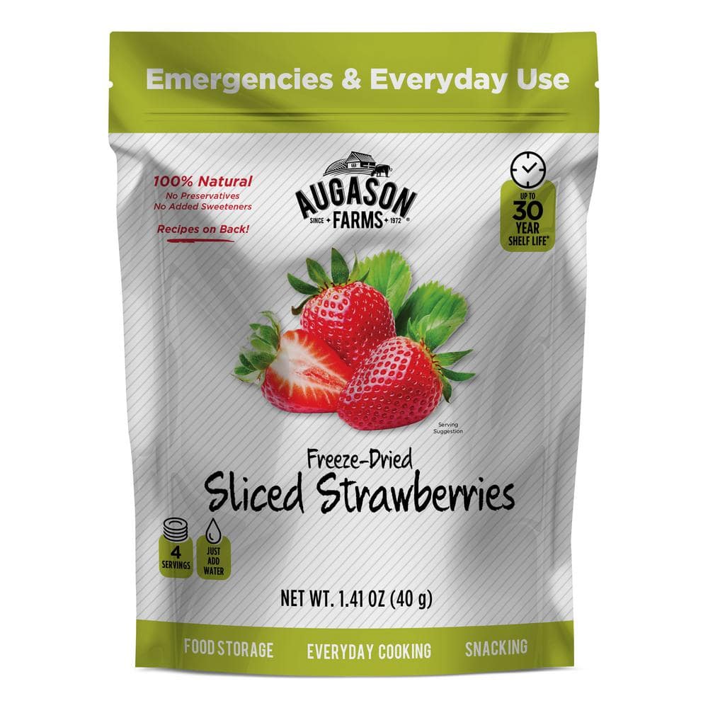 1.41 oz. Freeze-Dried Sliced Strawberries, Resealable Pouch - Hercitys