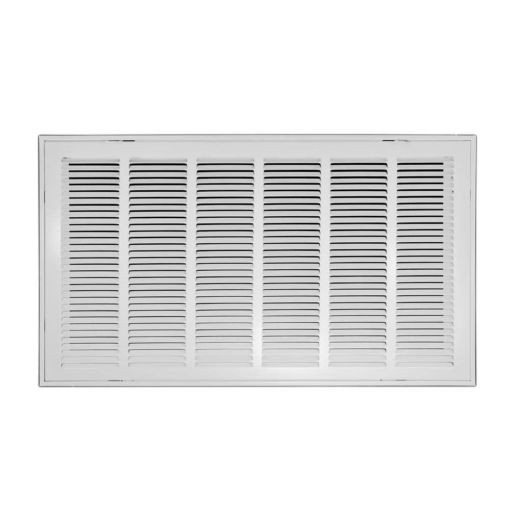 30 in. W x 16 in. H Steel Return Air 1 in. Filter Grille, White - Hercitys