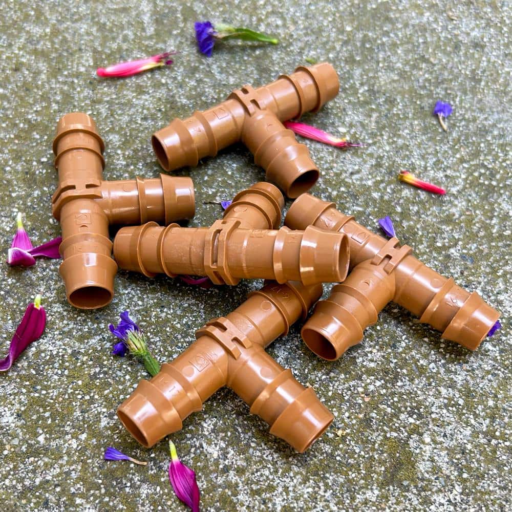 1/2 in. Barbed Tee, 600 in. ID, 17 mm, BRN (20-Pack) - Hercitys