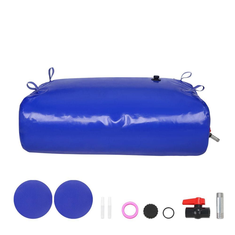 330L/87 Gal. Water Storage Bladder-RV & Camping Ready, Portable, Large Capacity 1000D Blue PVC Collapsible Water - Hercitys