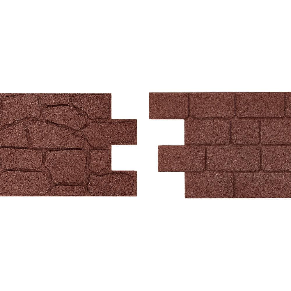 24 in. x 12 in. x 5/8 in. Red Interlocking Dual-Sided Rubber Paver (9-Pack) - Hercitys
