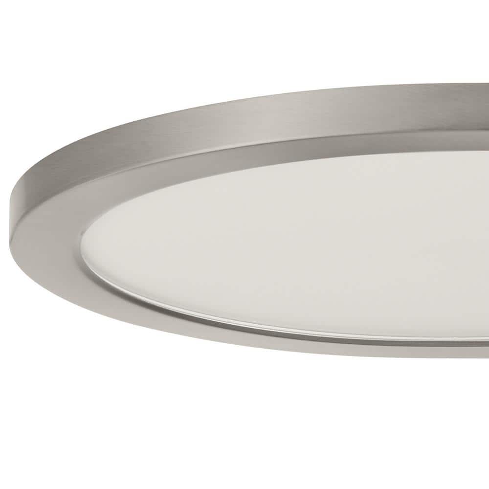 15 in. Brushed Nickel New Ultra-Low Profile Integrated LED Flush Mount 5CCT (2-Pack) - Hercitys